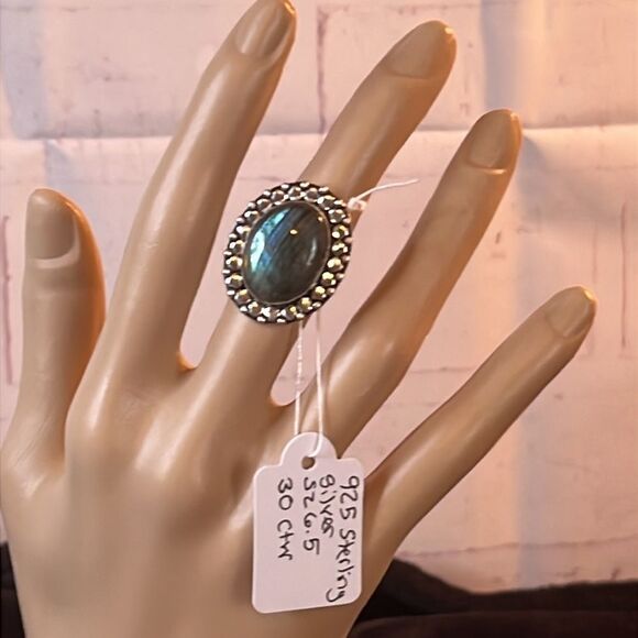 NWT ARTISAN CRAFTED LABRADORITE RING SET IN 925 STERLING SILVER SZ 7 - Picture 9 of 9